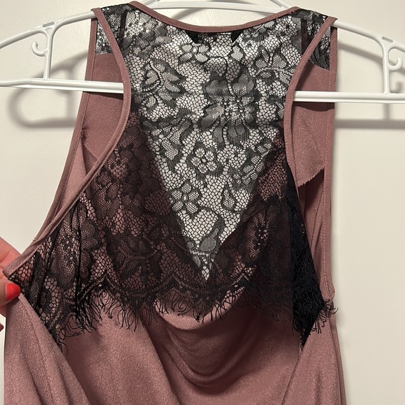 Racerback Cowl Neck Tank with Open Lace Back - Picture 2 of 4